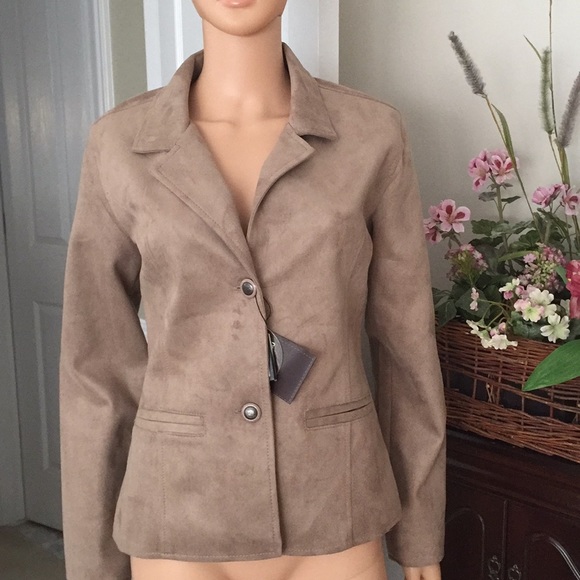 NWT Women’s Emporio & Co faux Suede Italian Luxury Blazer Jacket - Picture 2 of 10